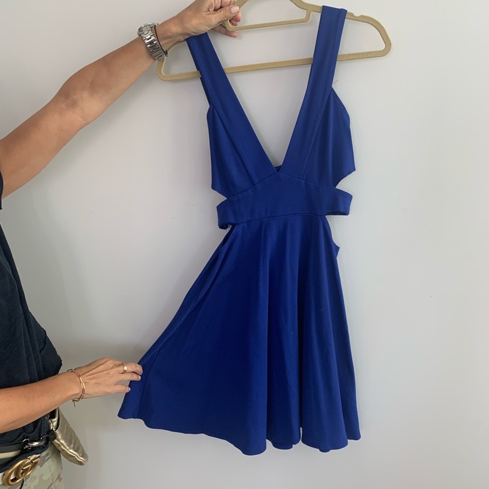 Royal blue dress with cut outs